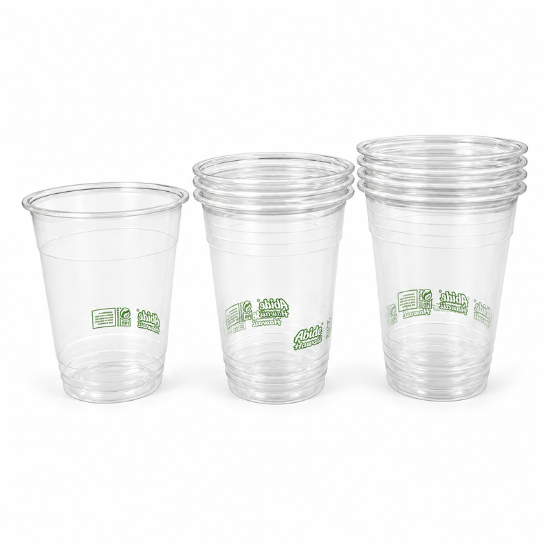 (PLA) 16 oz Cold Cups, Bioplastic, Commercially Compostable, 12 Count
