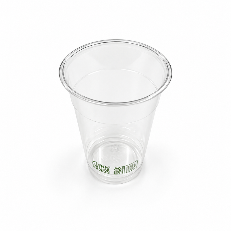 (PLA) 16 oz Cold Cups, Bioplastic, Commercially Compostable, 12 Count