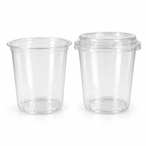 24 oz PLA Clear Poke Bowl, Plant-Based Bioplastic, Disposable
