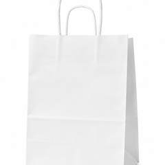 Paper White Bag  (Small)  7x4x8 Twist handle (4PK/50CT)