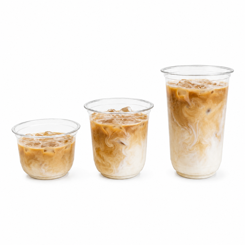 (PLA) Bioplastic Cup 12oz, 16oz and 24oz Rounded bottom (10PK/100CT), BPI Certified, hold temperatures up to 105°F (40°C)
