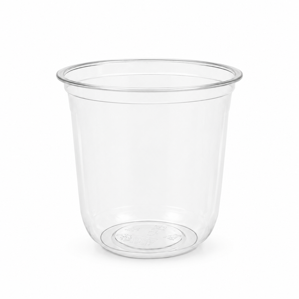 (PLA) Bioplastic Cup 12oz, 16oz and 24oz Rounded bottom (10PK/100CT), BPI Certified, hold temperatures up to 105°F (40°C)